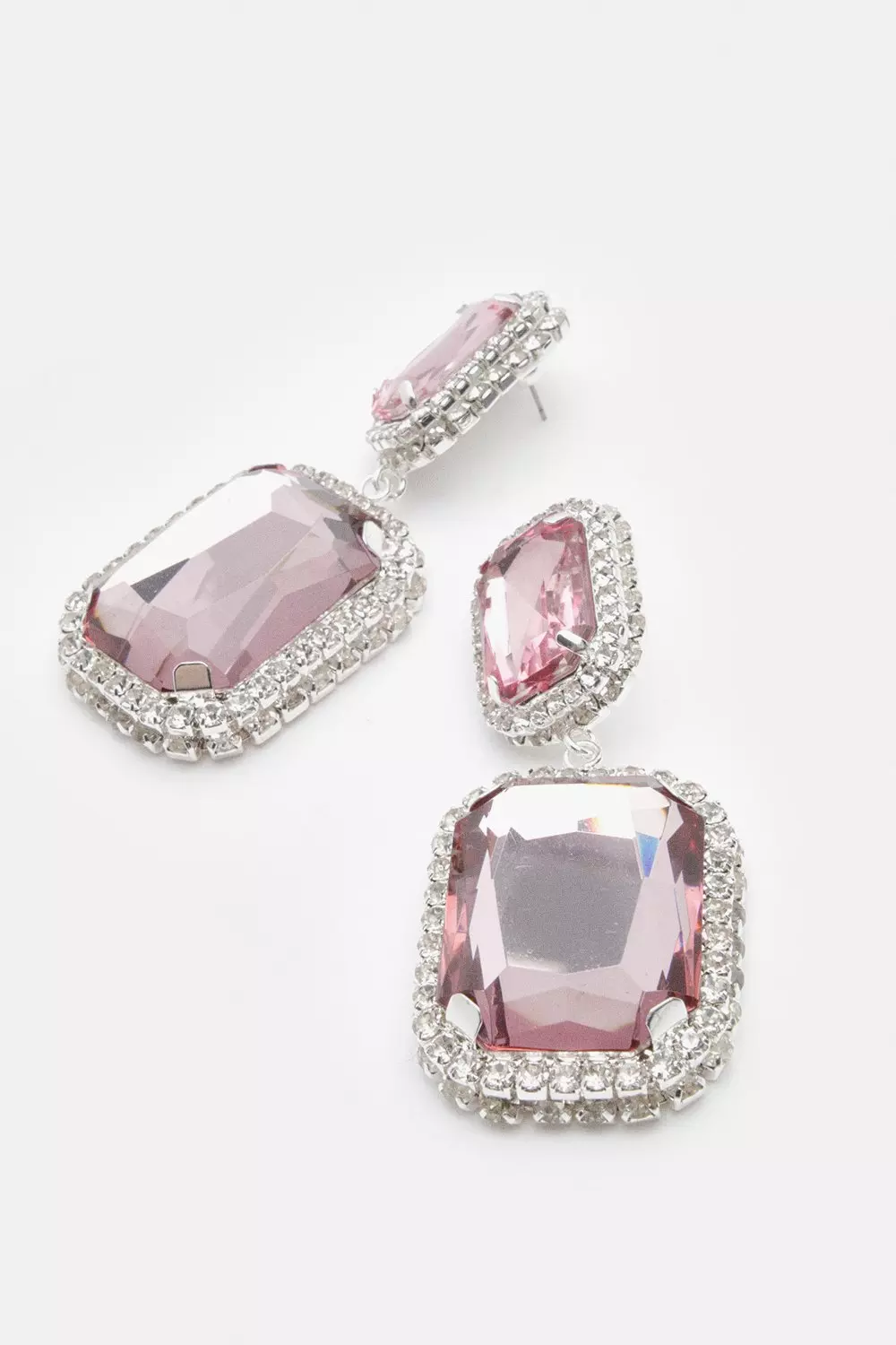 Statement Diamante Framed Drop Earrings Karen Millen